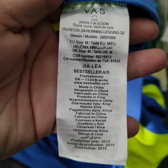 YAS | colour block run cycling zip pocket crop athletic leggings - Picture 6 of 6